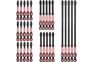 Geinxurn Impact Tough #2 Phillips Mixed 2/3/6 in. D2 Steel Long Extension Insert Driver Bits,30Pack 1/4 Inch Hex Shank Long Cross Magnetic PH2 Screwdriver Bits Set