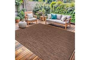 Lena Rug Washable Indoor Outdoor Rug Weather Resistant Indoor Outdoor Carpet for Porch Deck Balcony Backyard Patio Rug 9x12 Solid Gold Brown