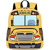 Kids Backpack for Boys Girls Preschool Bookbags 3D Cartoon Daycare Toddler Bags (Yellow bus)