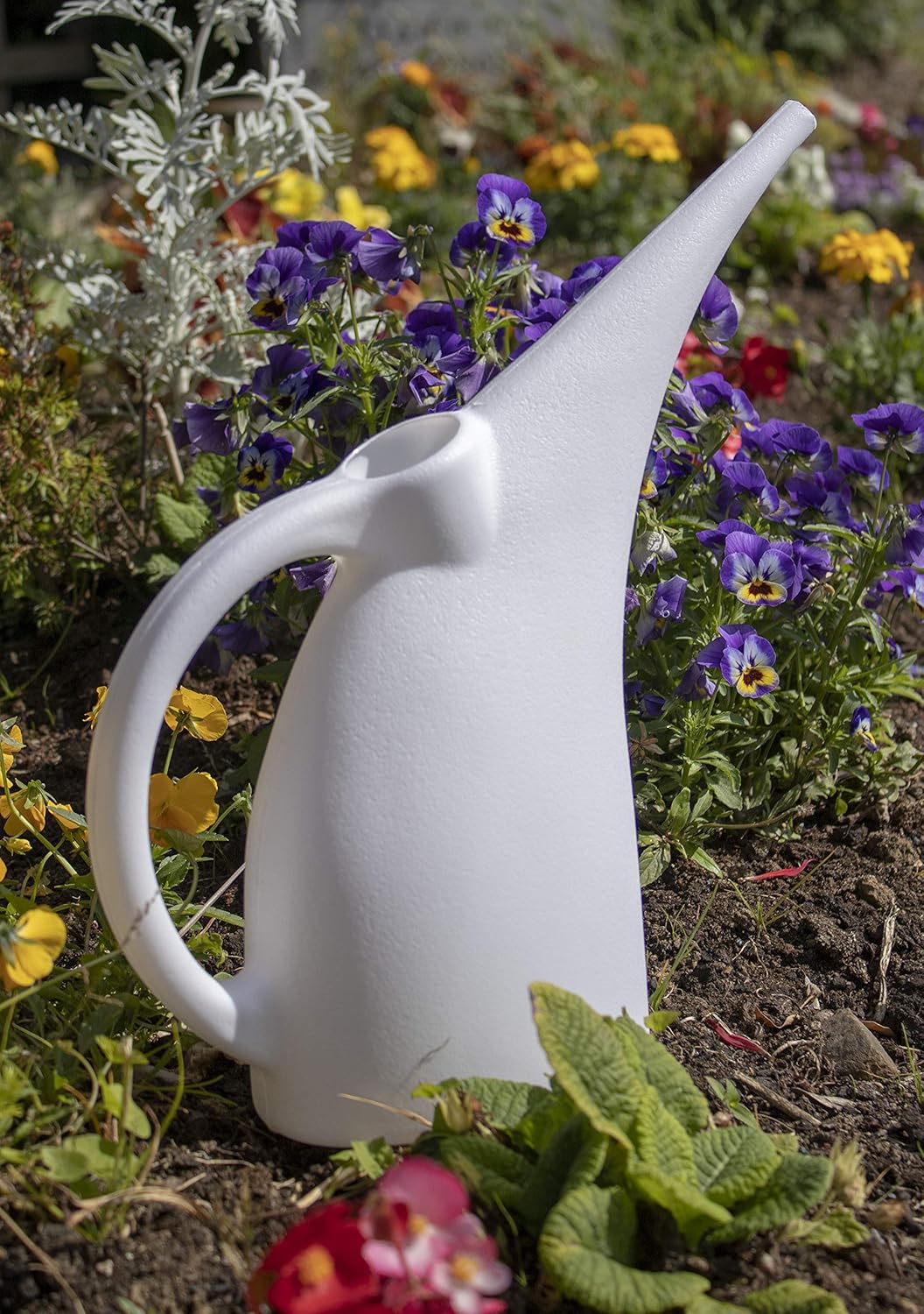 Pure White 1/2 Gallon Watering Can for Indoor and Outdoor house plants, flower pots, herbs and vegetable gardens | 100% Recyclable Cute Plastic Watering Pot | Shatterproof | Ergonomic | Lightweight | : Garden & Outdoor