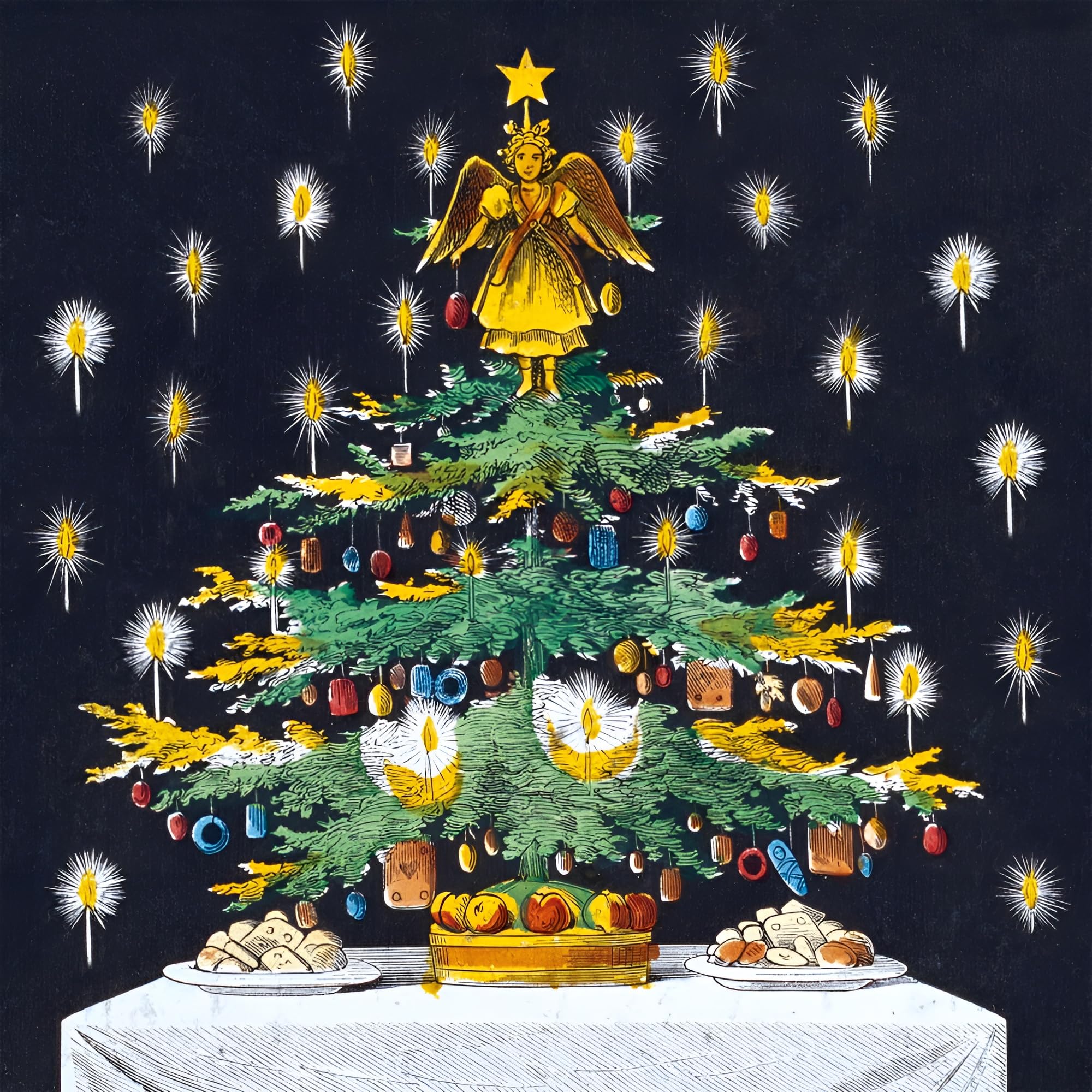 Museums & Galleries Charity Christmas Cards Pack of 8 - Festive Victorian Christmas Tree - Premium Traditional Greeting Cards Multipack with Envelopes - Supporting UK Charities