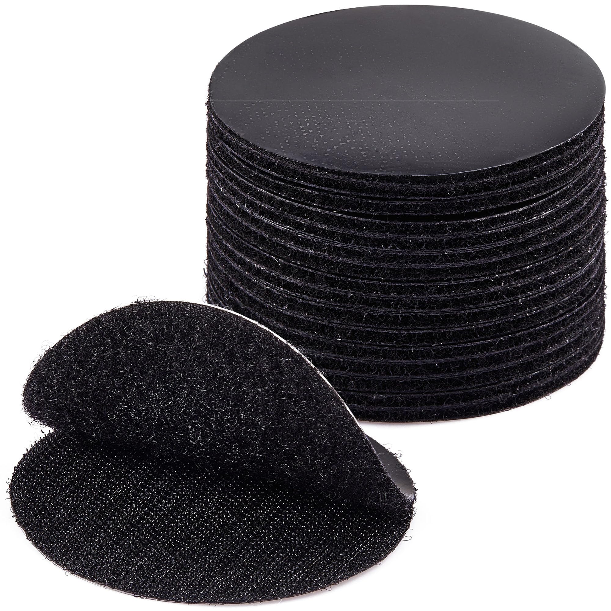 Photo 1 of (3 Inch Dots, 16 Sets) Round Stick On for Fabric Circles, No Sew Sticky Back Strips with Adhesive for Fabric, Clothes, Curtains - Heavy Duty Double Sided Hook and Loop Pants Hem Tape Fasteners