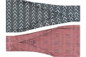 Maven Thread Workout Headbands for Women, 2Pack - 4 inch Thick Wide, Non Slip Sweatbands for Women, Ideal for Exercise, Gym Hairband for Athletic Workouts and Yoga, Black Marble