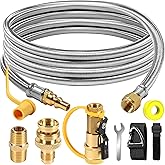 NQN 12FT Quick Connect Propane Hose for RV, with Safety Shutoff Valve, 1/4'' Quick Disconnect Connect for RV to Gas Grill, Co