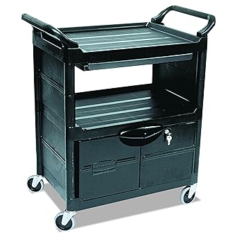 Rubbermaid Commercial Plastic Service And Utility Cart With