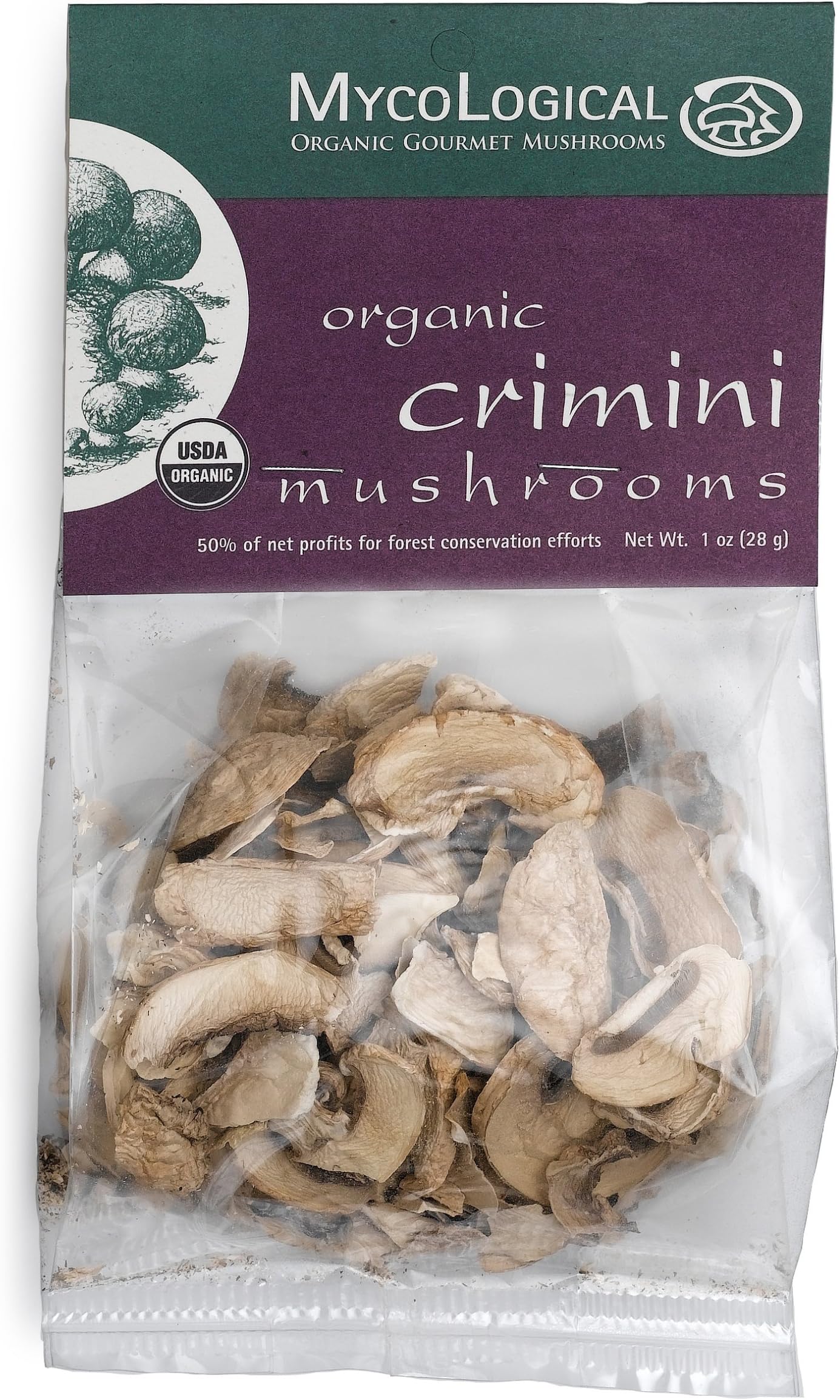 Mycological Dried Organic Crimini Mushrooms, 1-Ounce Packages (Pack of 6)