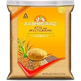 ITC Aashirvaad Whole Wheat flour with MULTIGRAINS, 10lb., 4.54kg. EXPORT PACK