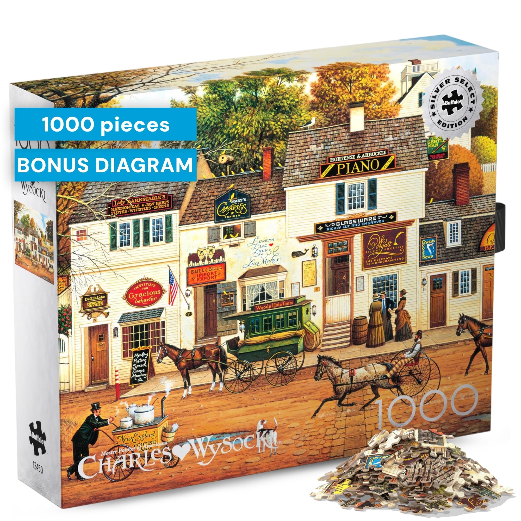 Buffalo Games - Silver Select - Charles Wysocki - Old Cape Cod - 1000 Piece Jigsaw Puzzle for Adults Challenging Puzzle Perfect for Game Nights - Finished Size 26.75 x 19.75