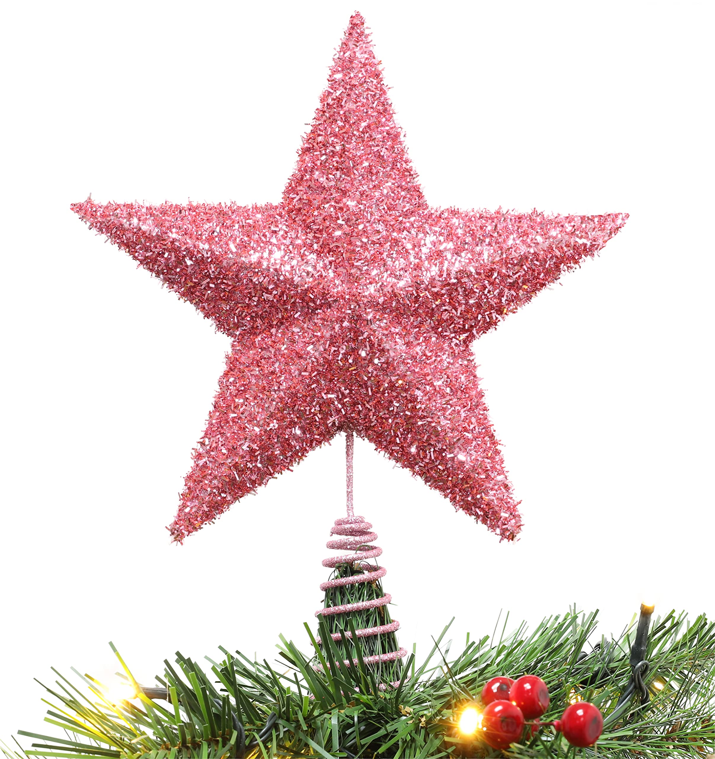 Christmas Concepts® 28cm Sparkly Tree Top Star - Luxury Christmas Decorations (Baby Pink) — image 1
