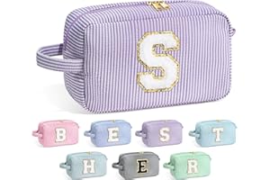 YOOLIFE Birthday Gifts - 21st 20th 30th 40th 50th 60th Birthday Gifts for Women, Happy Birthday Gifts, Personalized Birthday Gifts for Women, Monogram Initial Makeup Bag, Cosmetic Bag for Women S