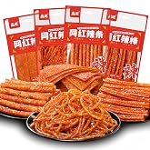 Spicy Strip Small Gluten Latiao - Chinese Special Classic Handmade (4 Bags) | Gluten Latiao Snack Food Delicious Snacking for Holiday gift Fragrant Spicy Flavour, 4 combinations Packed