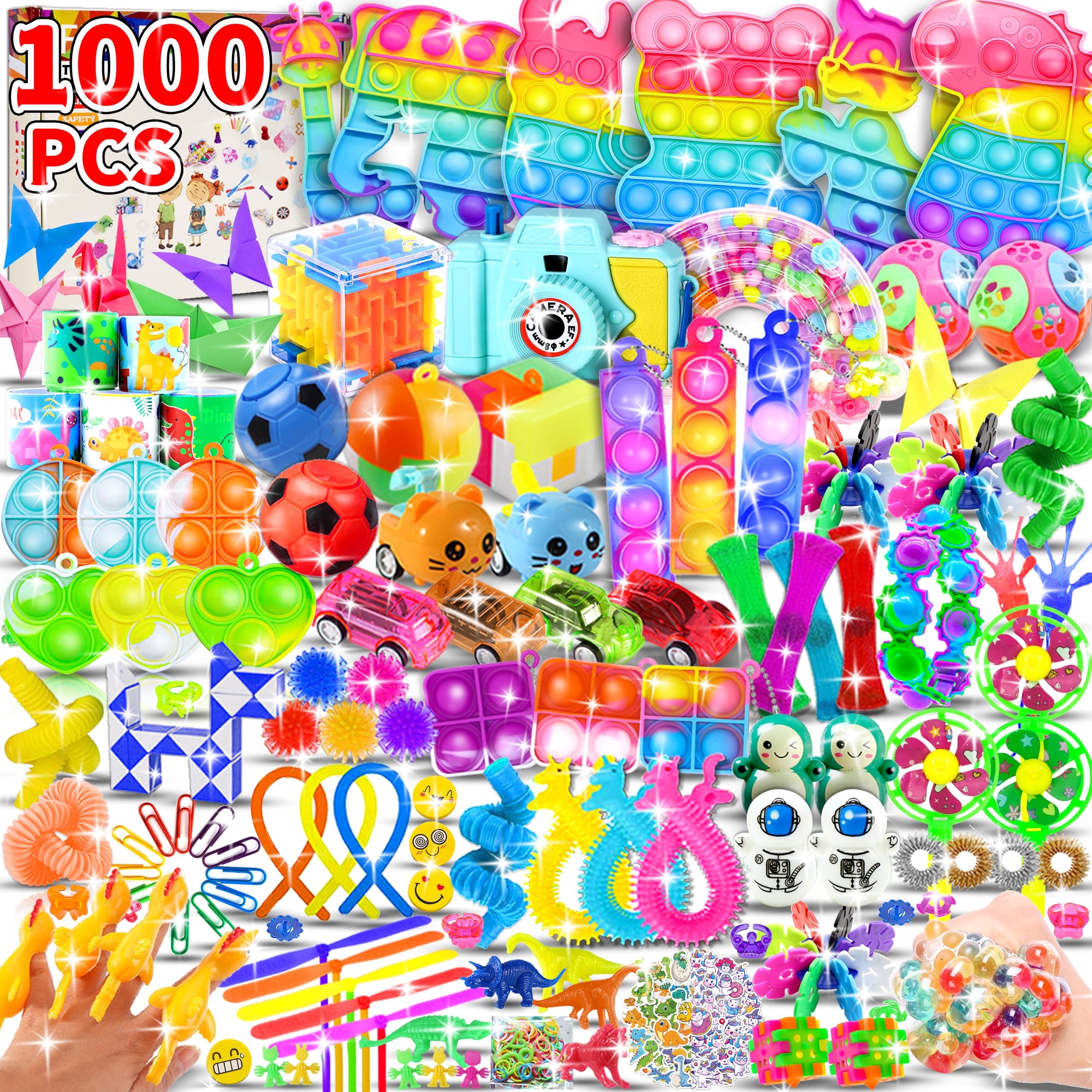 Photo 1 of 1000pcs Party Favors Goodie Bags for Kids, Fidget Toys Pack, Stocking Pinata Stuffers, Birthday Gifts, Classroom Prize, Treasure Box, Carnival Prizes, Easter Eggs Fillers