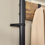 Yaheetech Coat Rack Stand 185cm with Shoe Bench Rustic Brown Industrial Hall view 6