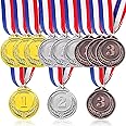 Shindel 12PCS Winner Award Medals, 1st, 2nd, 3rd (Gold, Silver, Bronze) Metal Medals for Sports, Competitions, Party, Spelling Bees, Olympic Style, 2 Inches