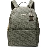 Michael Kors Sable Large Backpack, Gold-Tone Hardware/Tonal MK Signature Coated Twill/Ivy