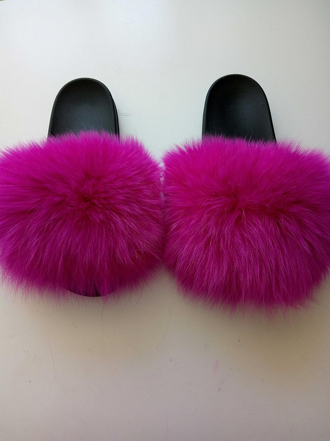 hot pink fuzzy slippers