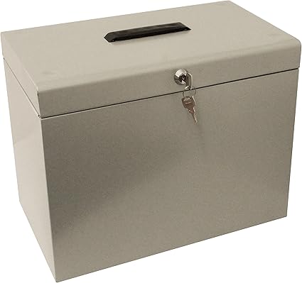 Cathedral Metal Box - Caja archivadora para fichas A4, gris: Amazon.es: Oficina y papelería