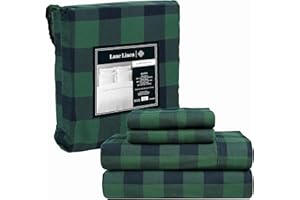 100% Cotton Flannel Sheets Set - Queen Size Flannel Sheets, 4-Piece Luxury Bedding Sets, Lightweight, Brushed for Extra Softn