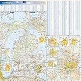 Michigan State Wall Map - 24" x 24" Laminated
