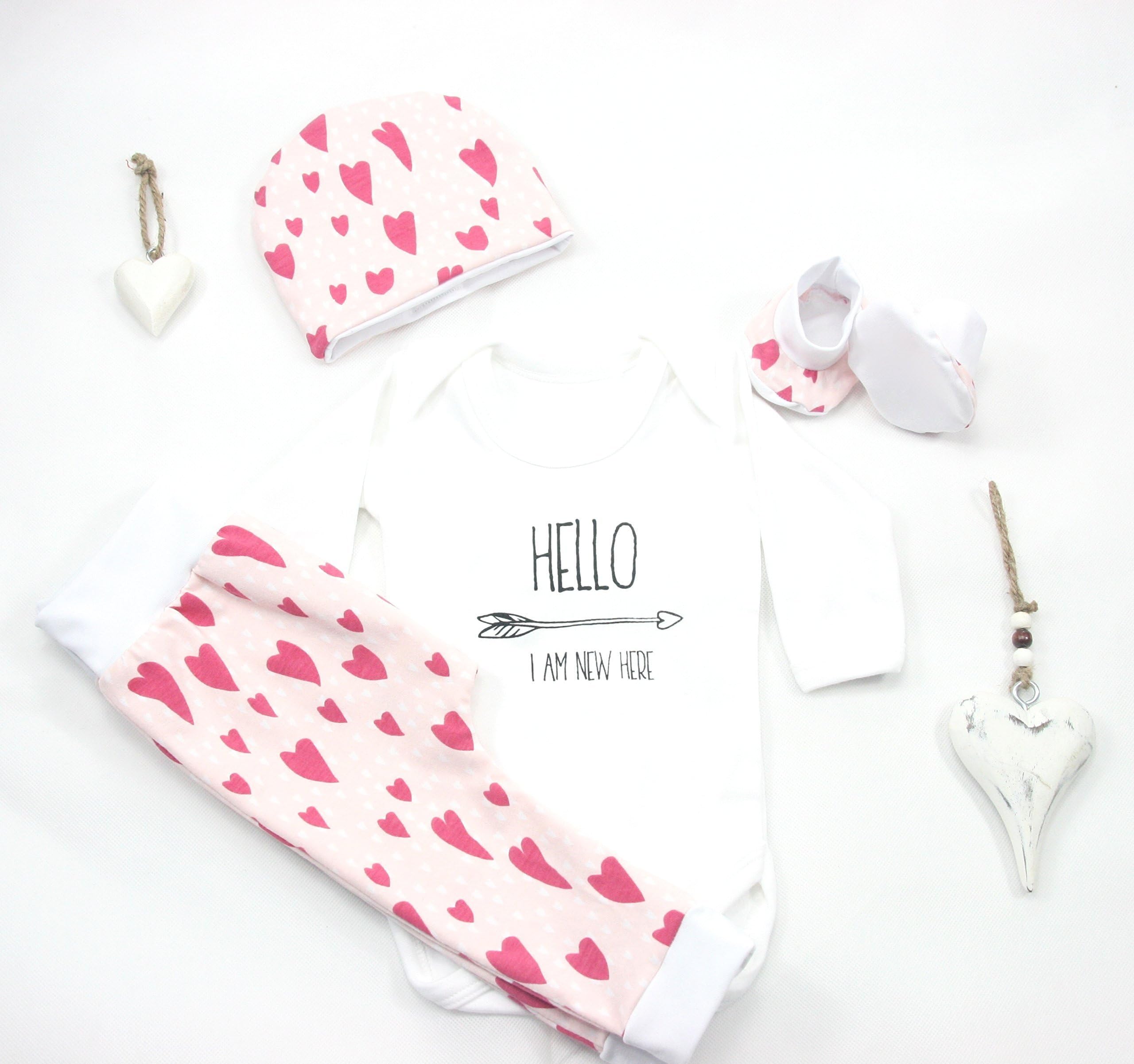 Baby Girl Coming Home Outfit Hearts