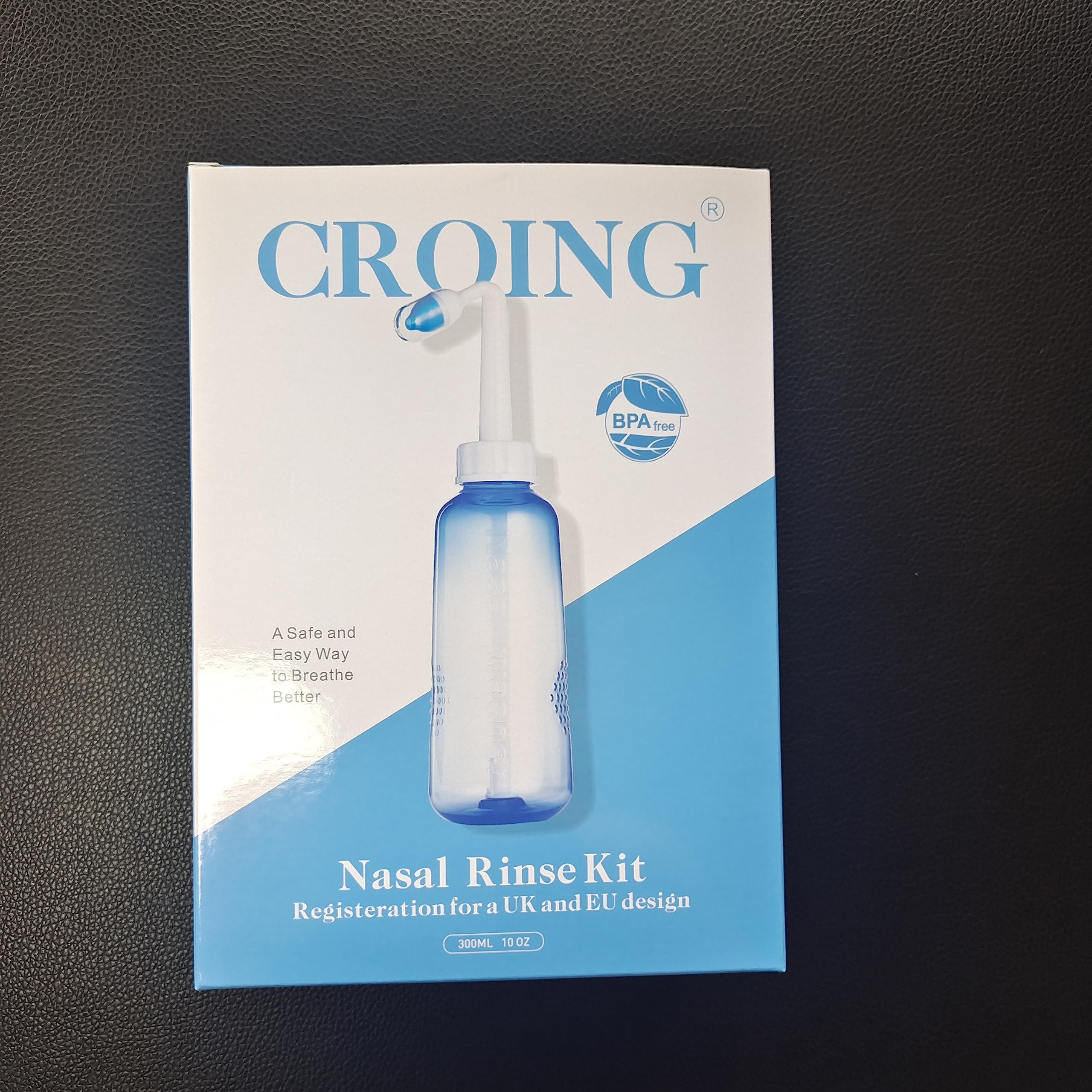Croing 𝙎𝙞𝙣𝙪𝙨 𝙍𝙞𝙣𝙨𝙚 2 Neti Pots with 40 Salt Packs for Nasal Irrigation, Nasal Rinse Bottle for Relieves Nasal Congestion and Irritation, All Natural Pre-Mixed Buffered Saline Packets