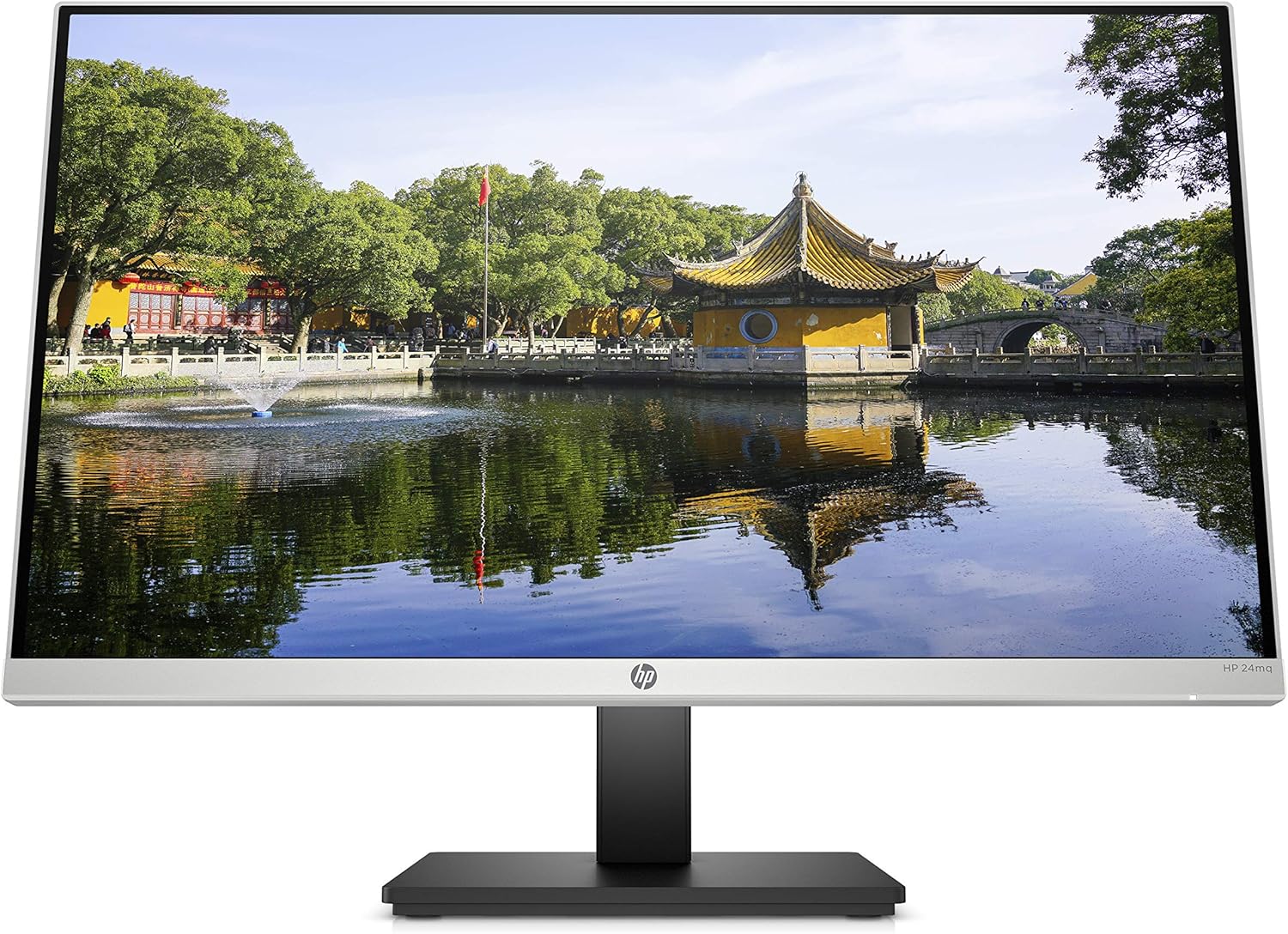 HP 24mq Quad HD (2560 x 1440) 23.8 Inch Monitor with Height Adjustable Stand (1 VGA, 1 HDMI) - Silver/Black