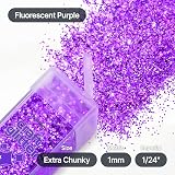 Hemway Fluorescent Purple Glitter Shaker Extra Chunky 130g view 4