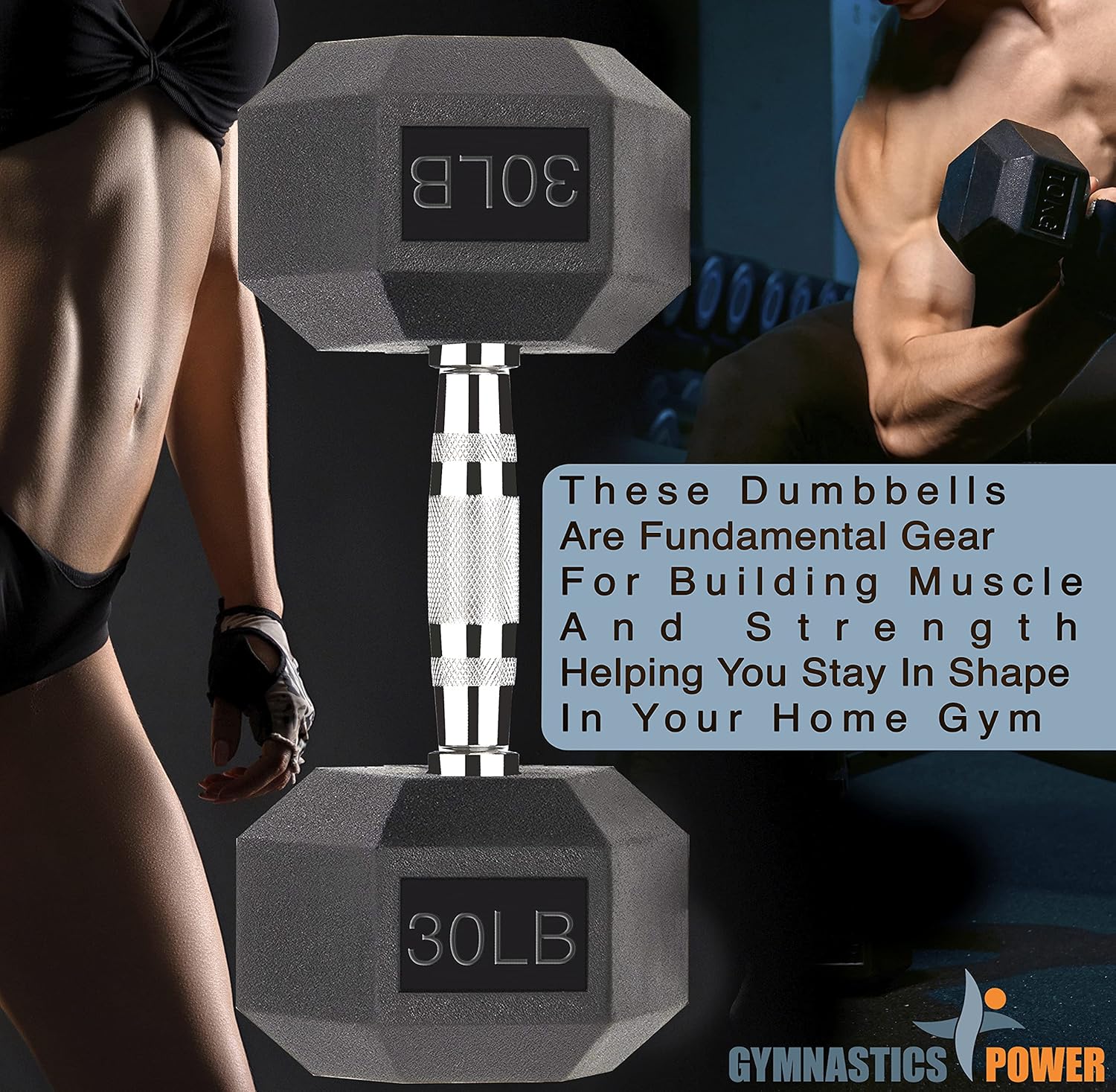 Gymnastics Power Hexagon Dumbbells 30 LB Pair Exercise & Fitness Weights Dumbbell for Men & Women 30 Pound Free Weights Set : Sports & Outdoors