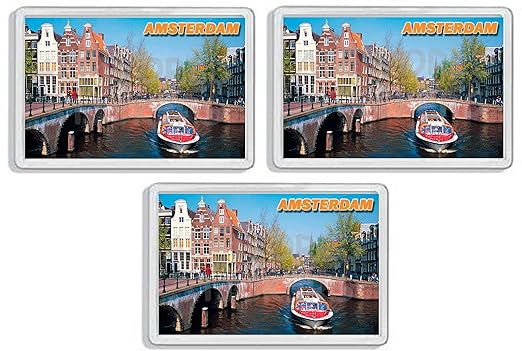 AWS Juego de 3 imanes de PVC Duro Amsterdam Holanda Holland ...