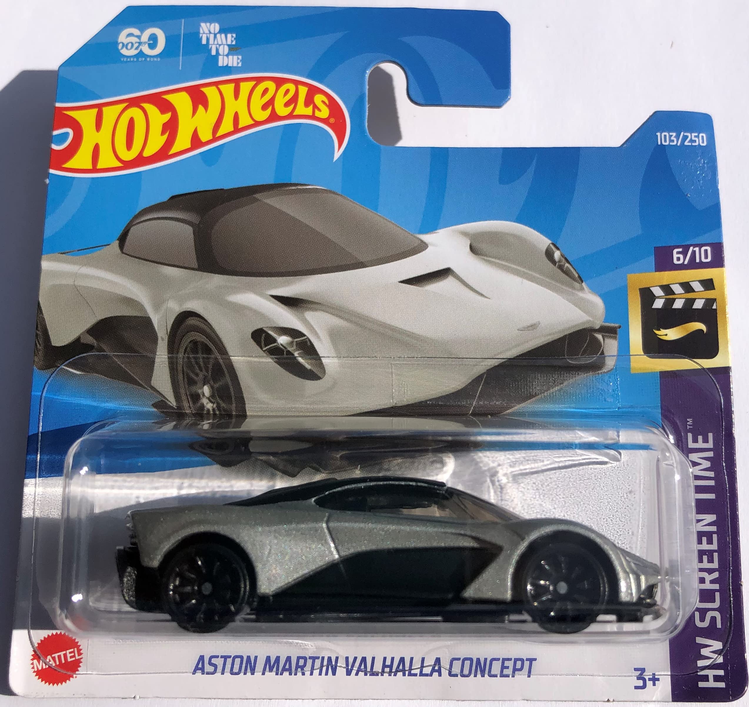 H Wheels 2020 2022 Hot Wheels Aston Martin Valhalla Concept Silver 103/250 (Short Card) HCV69 No Time To Die