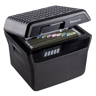 SentrySafe Charcoal Gray Waterproof and Fireproof Safe, Lock Box with Keypad for Documents and Hanging File Folders, Exterior: 14.1 x 16.6 x 13.8 Inches, FHW40300