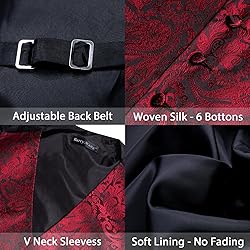 Barry.Wang Mens Suit Vest Paisley/Flower Silk