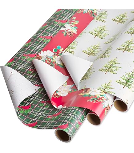 Amazon.com: Papyrus Vintage Christmas Wrapping Paper Set, Holiday