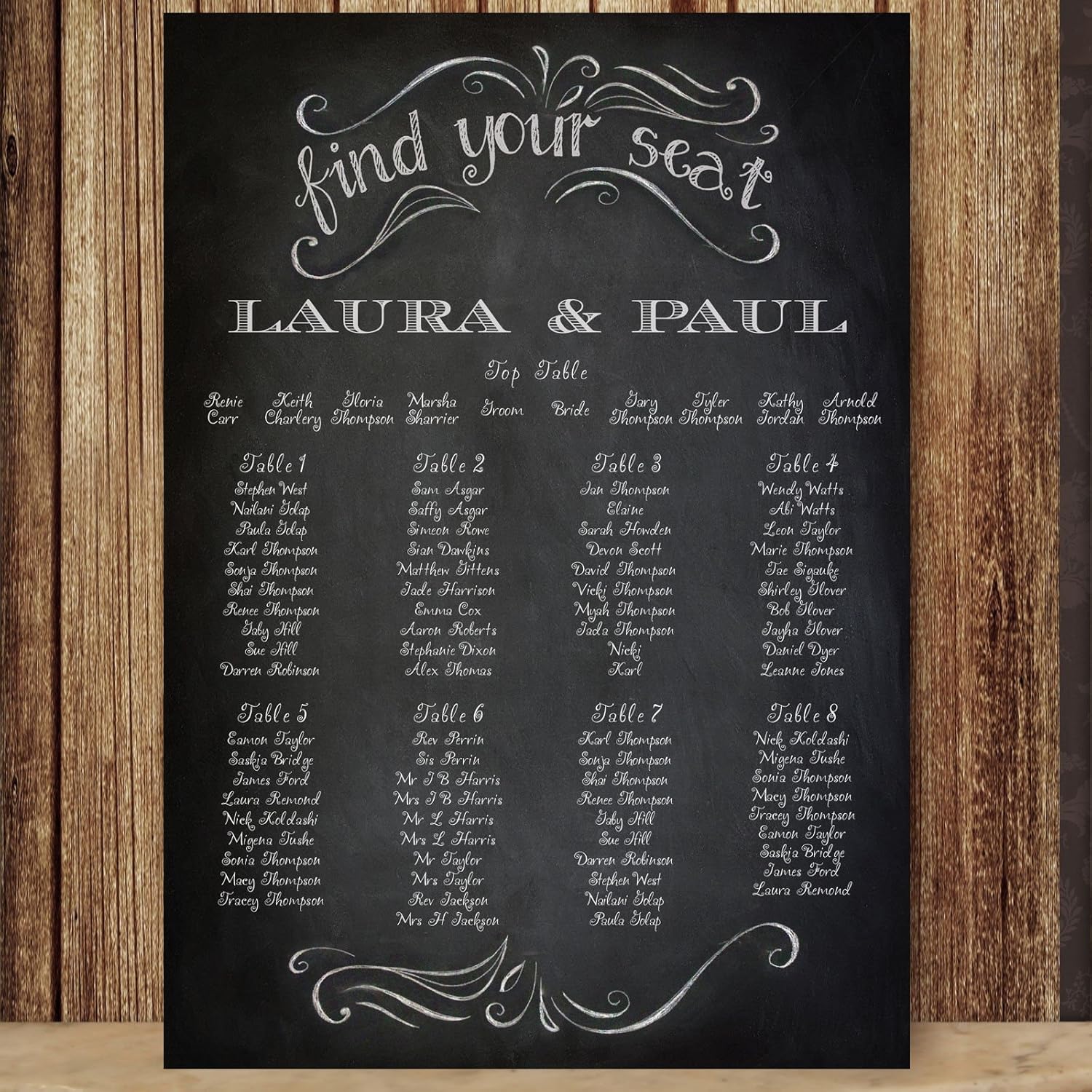 A2 Personalised Chalkboard Table Plan Amazon.co.uk Office Products