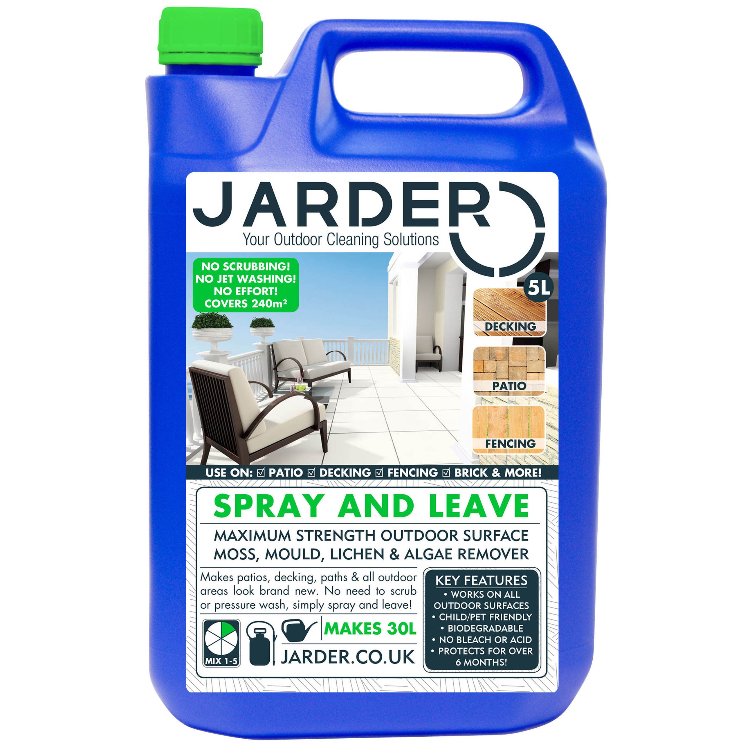 Jarder 5 Litre Concentrate Spray & Leave Cleaner Patio Fencing