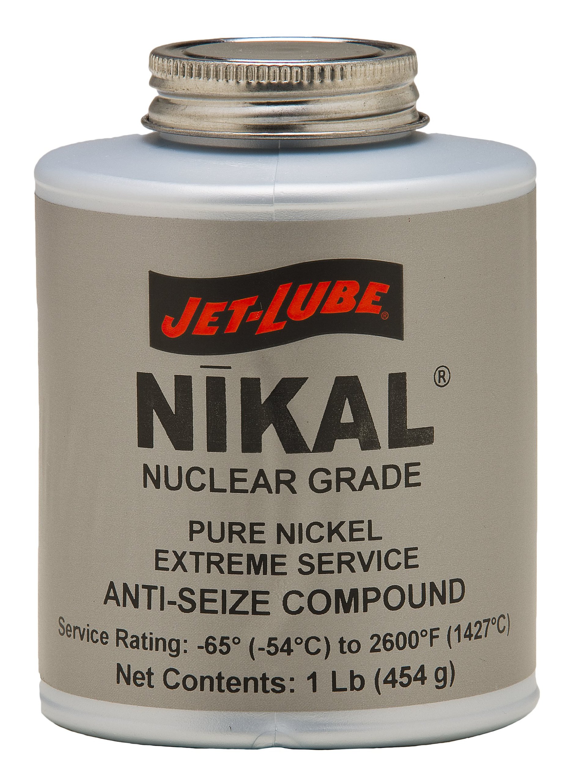 JetLube Pure Nickel Nuclear Extreme AntiSeize and Thread Lubricant, 1/2 lbs Brush Top Can