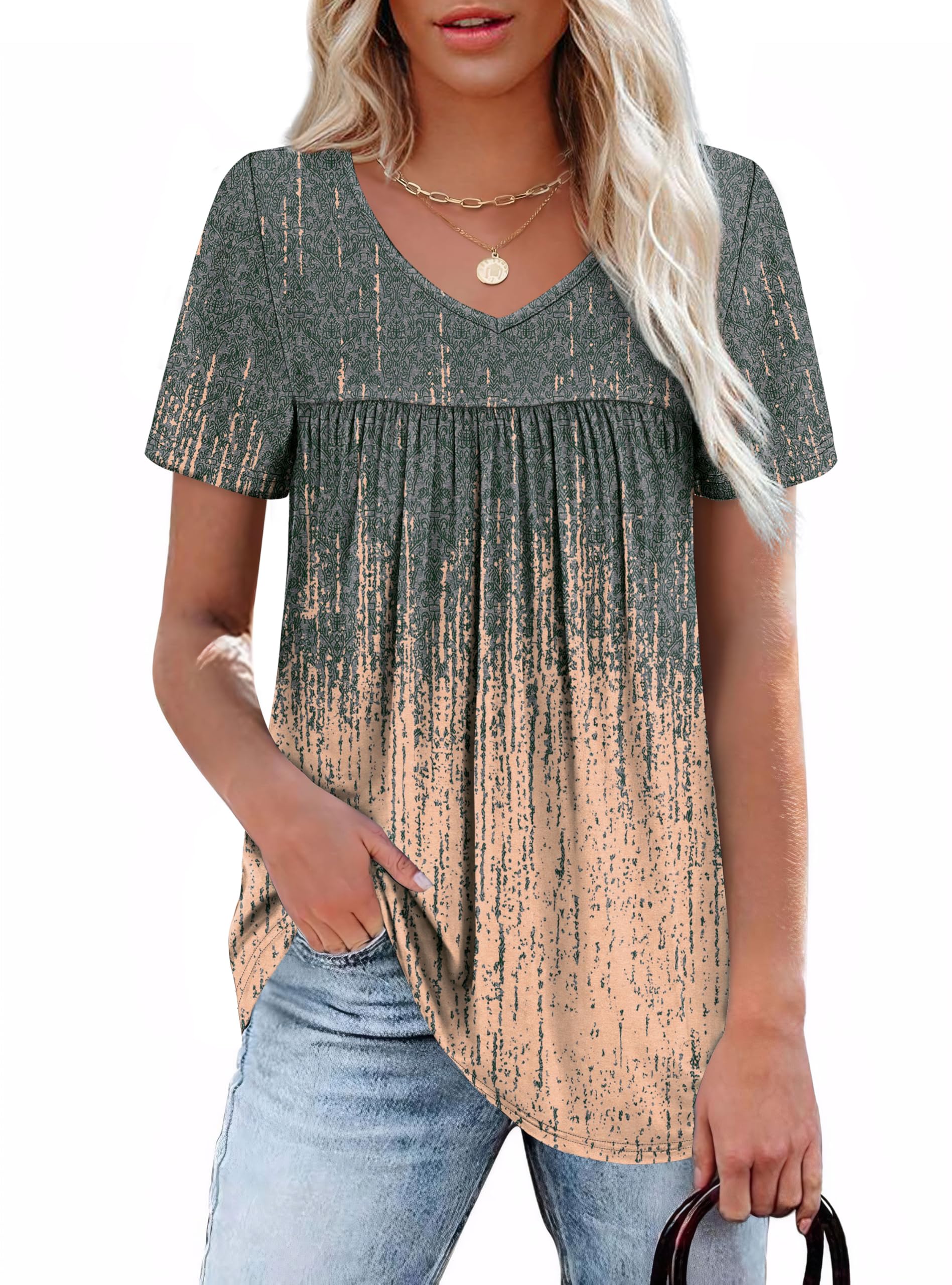 Tops for Women Trendy Summer Outfits Tie-Dye Print