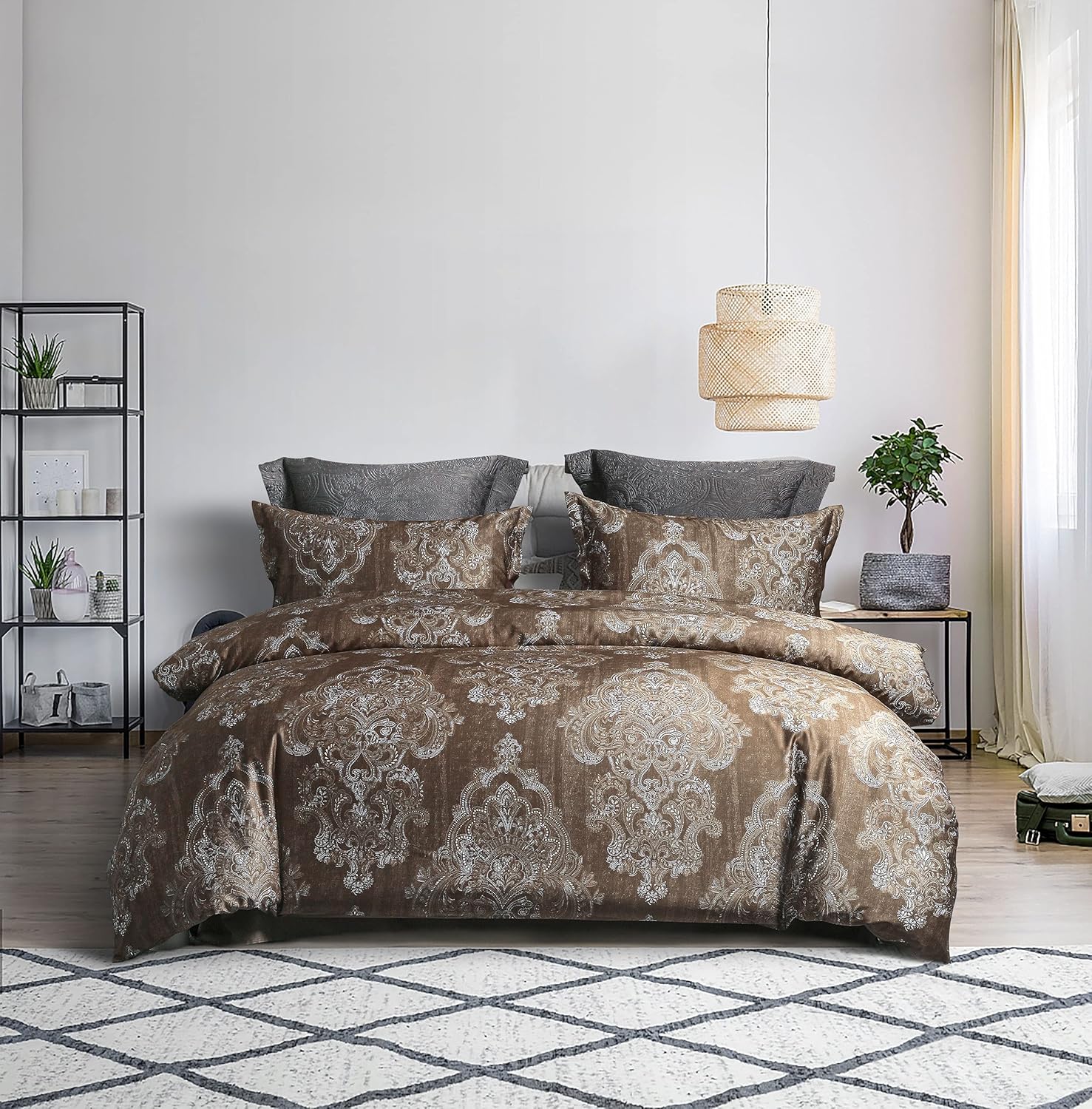 Buy Homebox Duvet Cover Set 3PCS Queen,Luxury Royal Sateen 1200TC