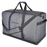 MZIPLINE Large Duffle Bag,Water Resistant Sport Gym Overnight Weekender Bag,Big Capacity Travel Duffel Holdall Bag (Grey, Large)