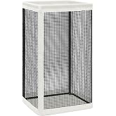 STORAGE MANIAC Mesh Laundry Hamper, 23.7 Gal. Tall Laundry Basket for Airflow, Strong Metal Dirty Clothes Hamper for College Dorm, Bedroom, Bathroom, Clothes Bin, White &amp; Black