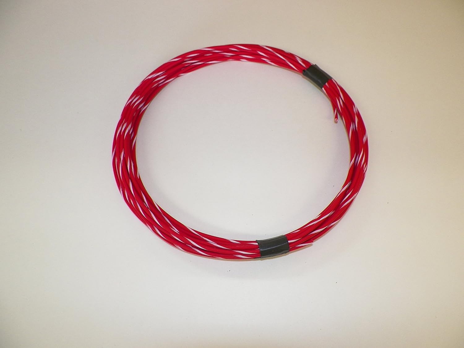 RED/WHITE STRIPED Automotive GXL Copper Wire, 16 GA, AWG