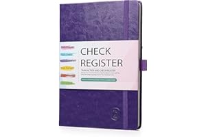 LLI CUFITE Check Register, Account Ledger Transaction Register Log Book for for Personal Checkbook Small Business, Track Payments, Deposits, Debit Card, A5 PU Hardcover with Calendars 2024