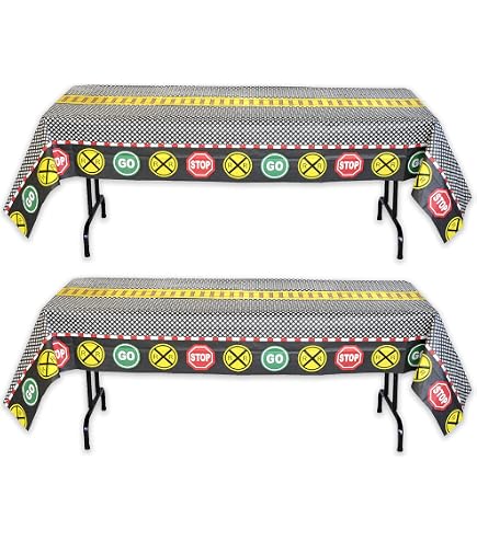 Adirasenotek 3-Pack Freight Train Party Tablecloths - 87x54 Inch Rectangular Plastic Disposable Covers For Kids' Birthday & Baby Showers - View #12
