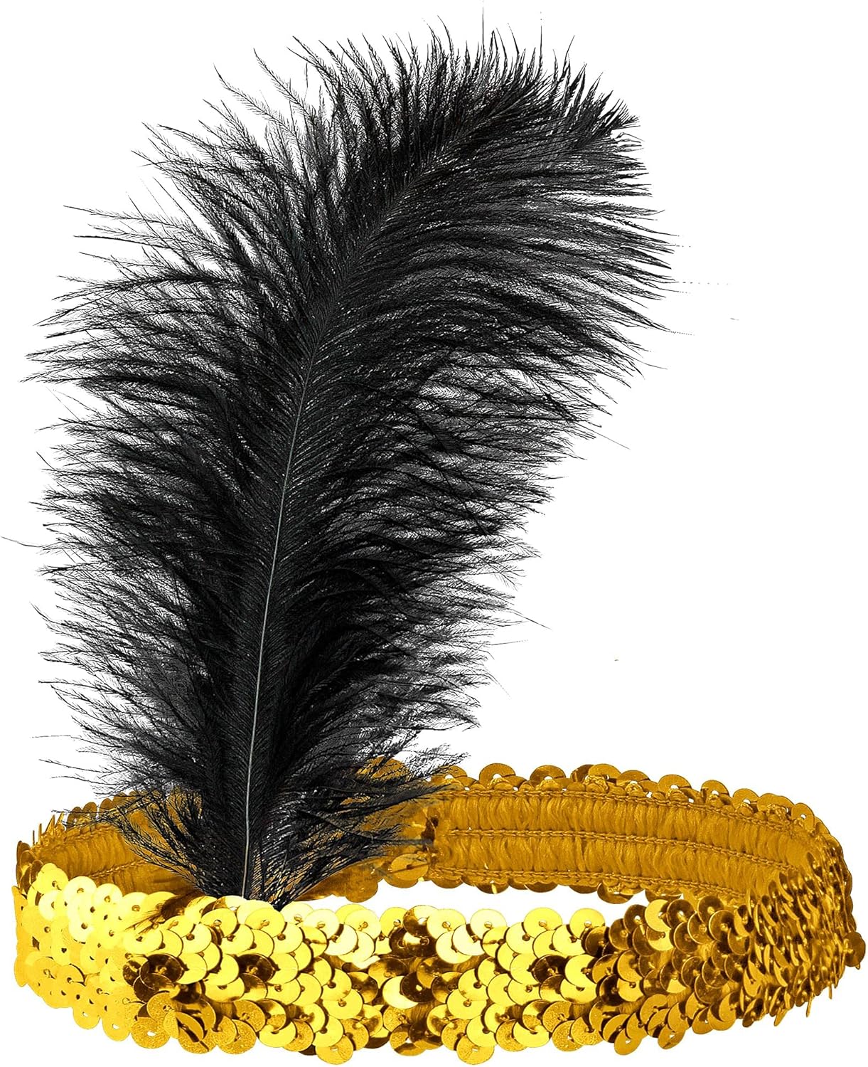 Widmann 01943, Headband with Sequins and Feathers, Adult Woman, 1910s-20s-30s, Charleston, Burlesque, Carnival, Theme Parties