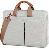 Lacdo 360° Protective Laptop Shoulder Bag, 16 inch Laptop Bag for 16 inch New MacBook Pro M4/M3/M2 /M1 Pro Max A3403 A3186 A2991 A2780 A2485 2024-2019, 15" Surface Laptop 7th Copilot+PC Computer, Gray