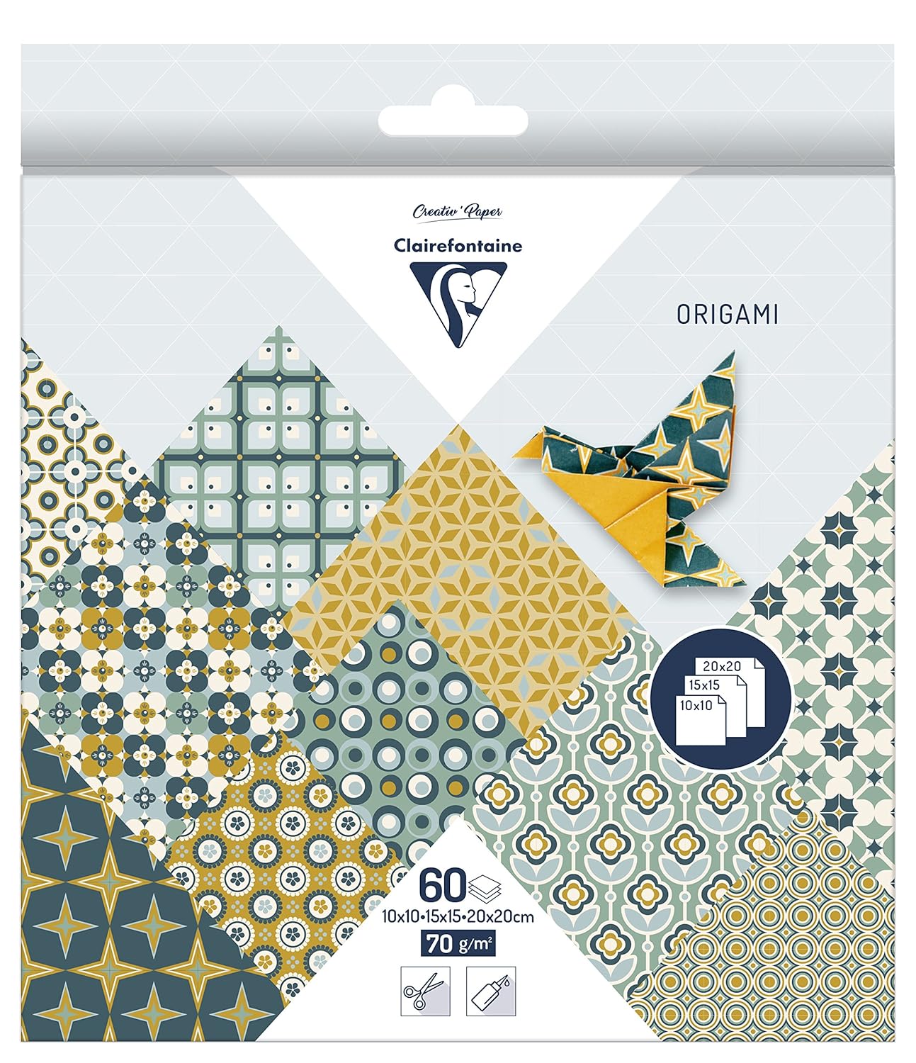 Amazoncom Clairefontaine Origami Paper 70 Gsm 3 Sizes