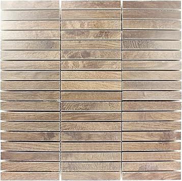 Mosaikfliesen Loures Holzoptik Braun Wandfliesen Mosaik