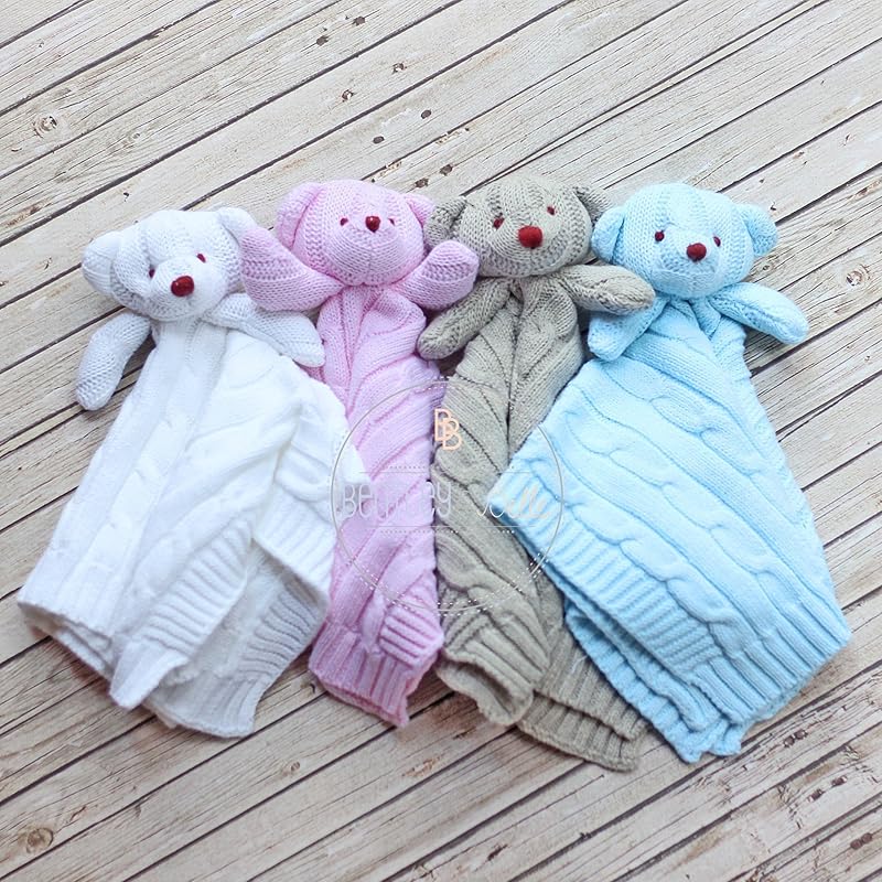 Knit Baby Bear Lovey Monogram Baby Lovie Personalized