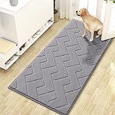 OLANLY Indoor Door Mat, 48x30, Dirt Resistant and Absorbent, Sturdy Non-Slip Rubber Backing, Easy to Clean, Washable Low-Profile Doormat for Entryway, Medium Gray