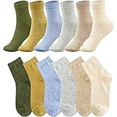 MAGIARTE Womens Mini Crew Socks Combed Cotton Casual Athletic Quarter Socks for women 6-Pack